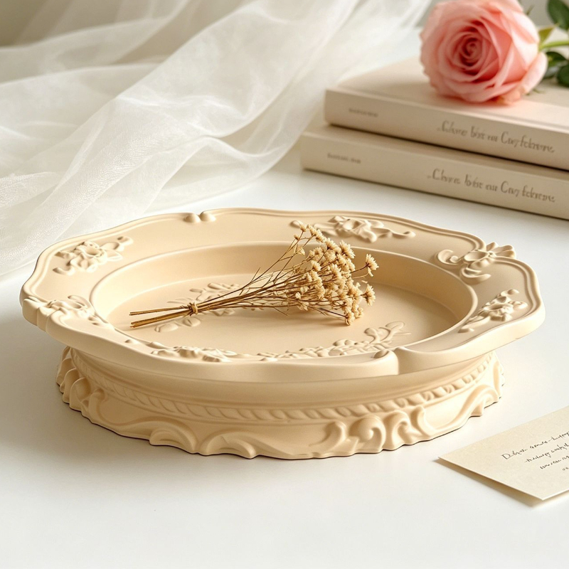 Soap Making Dish - قالب سيليكون أنيق بتصميم باروكي عتيق