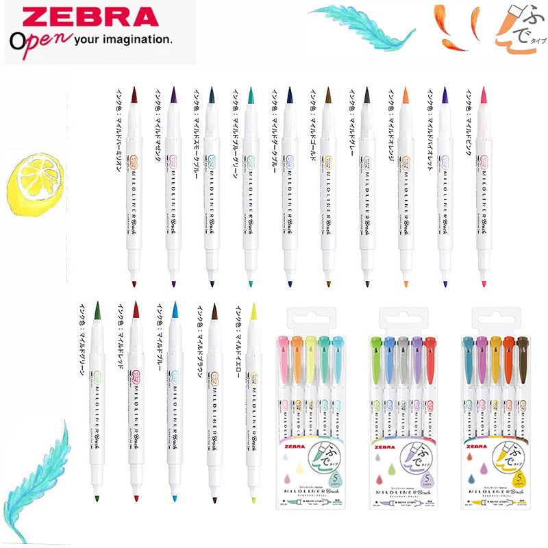 Zebra Pen Mildliner - هايلايتر زيرا-ثنائي الطرف ، قلم كتيب