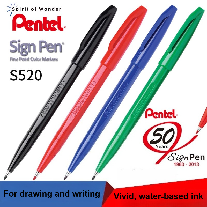 1/3/12 قطعة Pentel S520 تسجيل  - مراجعة Pentel Pen Sign Pen وسعره