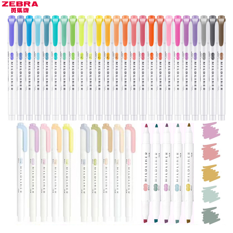 1/3 قطعة أقلام تمييز زيبرا ميل - مراجعة Zebra Pen Mildliner وسعره